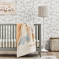 Dino Tower Embroidered Organic Cotton Baby Crib Quilt