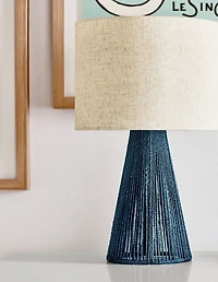 Liam Geo Navy Blue Rope Kids Table Lamp