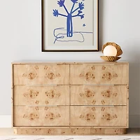 Calli 52" Burlwood 6-Drawer Kids Dresser