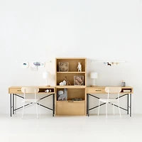 Oliver Modular Natural Oak Wood Kids Workspace Suite