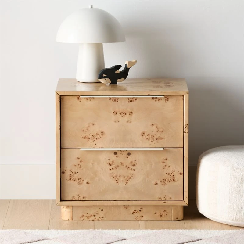 Set of 2 Calli Burlwood 2-Drawer Kids Nightstandnd