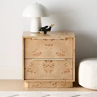 Set of 2 Calli Burlwood 2-Drawer Kids Nightstandnd