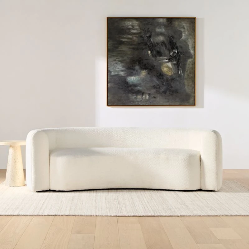 Hugger Curved Boucle Sofa by Leanne Ford