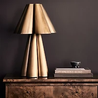 Amorata Brass Table Lamp with Brass Shade