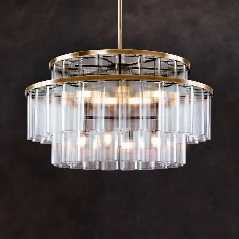 Aurora Brass & Glass Chandelier Light