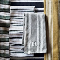 Cuisine with White Stripe Organic Cotton Kitchen Towels