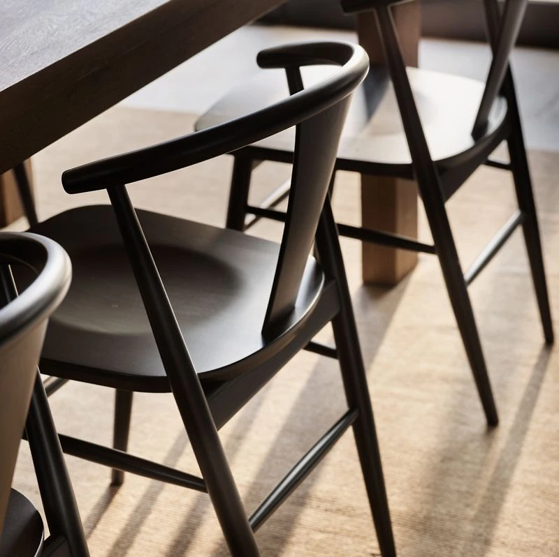 Fyn Black Wood Dining Side Chair