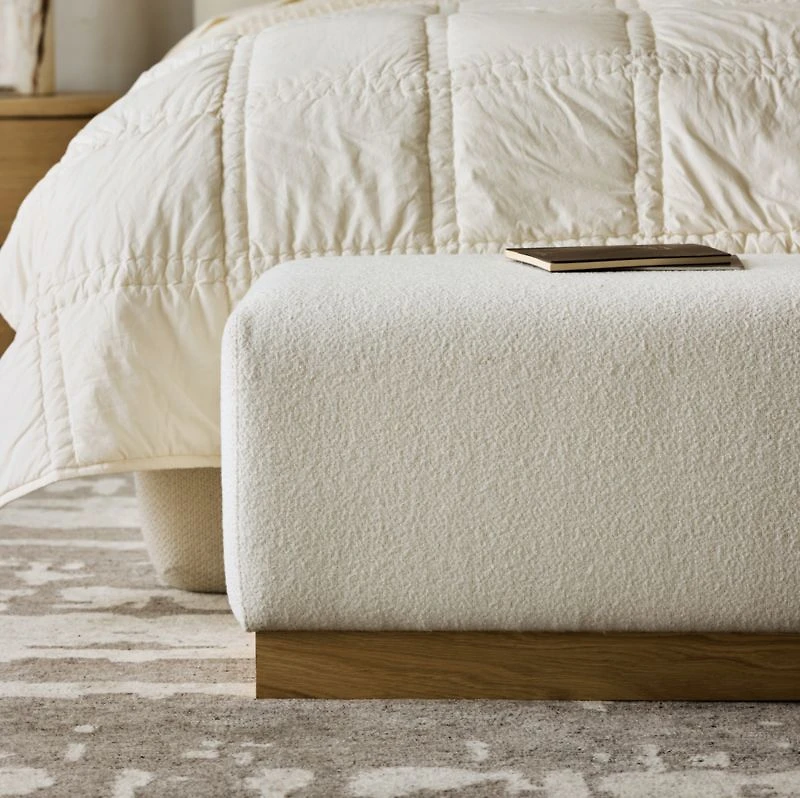 Gather 70" Ivory Upholstered Bench