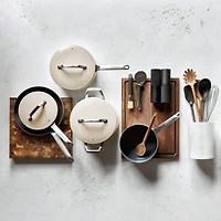 Crate & Barrel EvenCook Ceramic ™ Cream Nonstick 8-Piece Cookware Set with Bonus