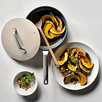 Crate & Barrel EvenCook Ceramic ™ Taupe Nonstick 8-Piece Cookware Set with Bonus