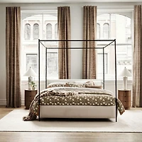 Gracia 18" Walnut Wood and Marble Nightstand