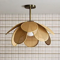 Marisol Rattan Kids Flush Mount Ceiling Light