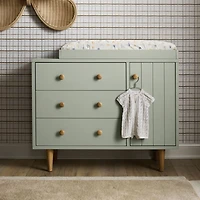 Finn Sage Green Wood Baby Changing Table Topper