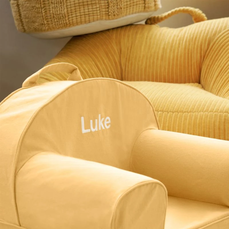 Tuscan Gold Velvet Corduroy Kids Lounge Chair