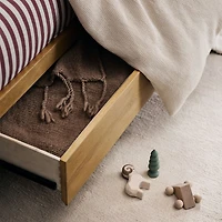 Bodie Natural Oak Wood Spindle Kids Twin Storage Bed