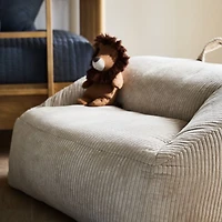 Stone Tan Velvet Corduroy Kids Double Lounge Chair