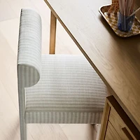 Collector's Upholstered Ivory and Natural Striped Kids Desk Chair by Jeremiah Brent