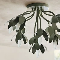 Bouquet Sage Green 22" Kids Flower Flush Mount Ceiling Light