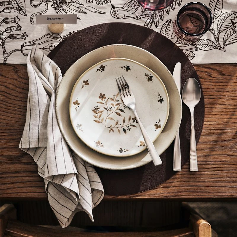 Marin Natural and Earth Brown EUROPEAN FLAX ™-Certified Linen Striped Napkin