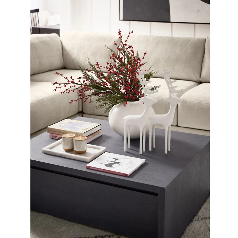 White Holiday Reindeer Decoration 9"