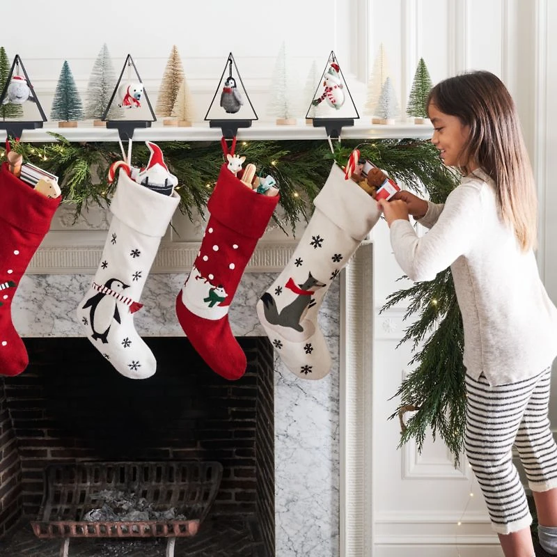 Chalet Zinc Christmas Tree Ornament Stocking Holder