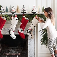Chalet Zinc Christmas Tree Ornament Stocking Holder