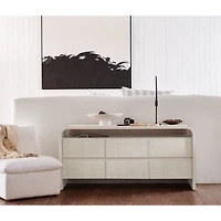 Rica 60" Grasscloth 6-Drawer Dresser by Leanne Ford