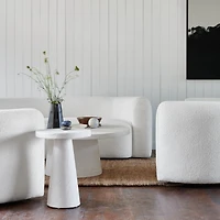 Hugger Curved Boucle Sofa by Leanne Ford