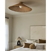Tisse Oversized Woven Rattan Flush Mount Light by Athena Calderone
