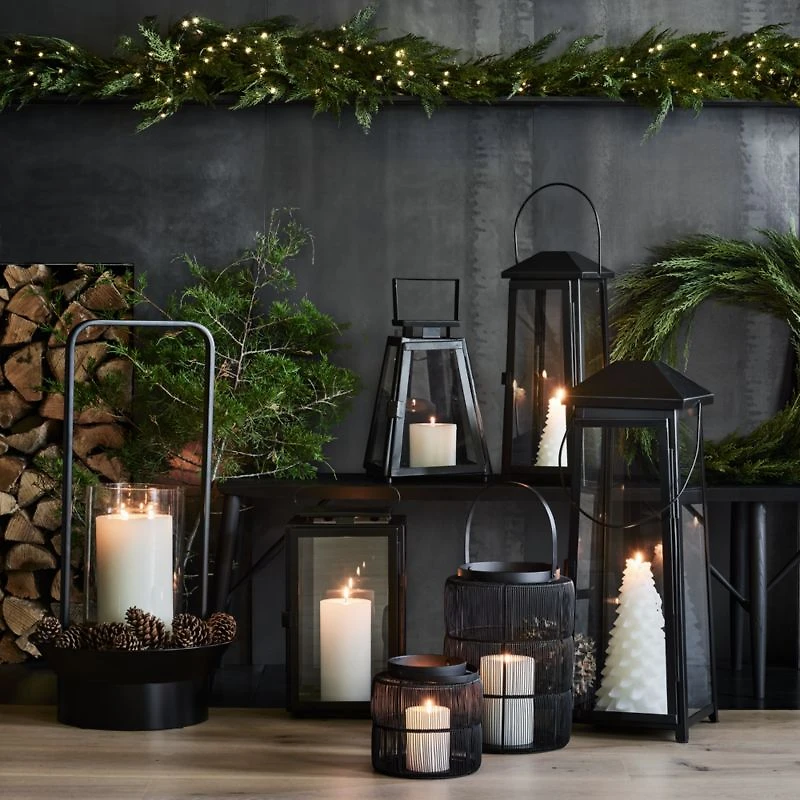 Walker Black Metal Outdoor Lantern 34.5"
