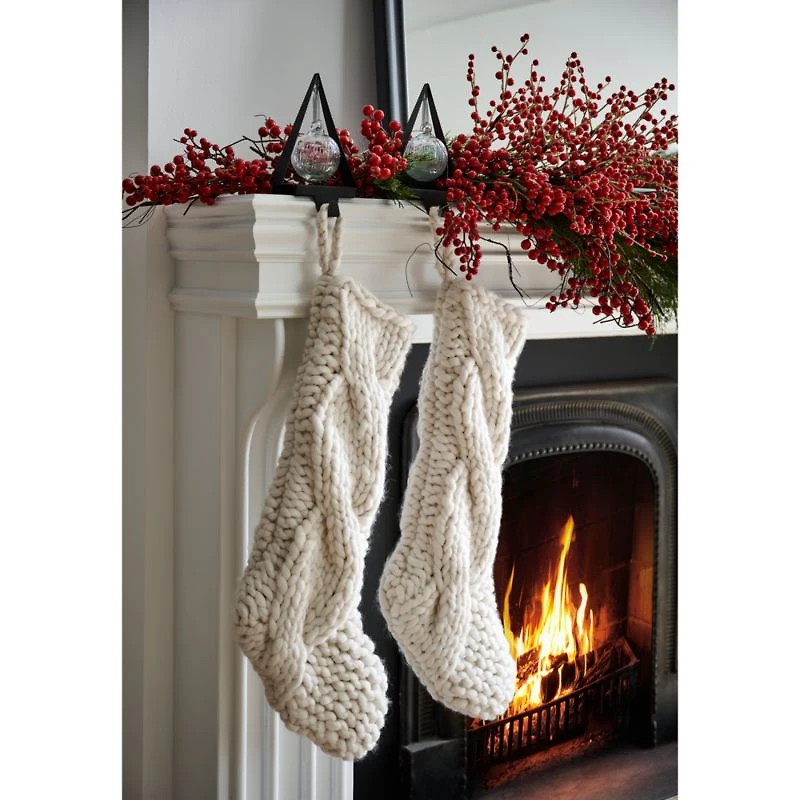 Chalet Zinc Christmas Tree Ornament Stocking Holder