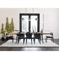 Lakin 81"-119" White Oak Wood Extendable Dining Table