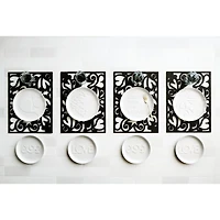 Heart Dance Reversible Black Laser-Cut Cork Placemat by Lucia Eames