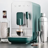 SMEG Matte Jade Green Automatic Coffee and Espresso Machine with Milk Frother