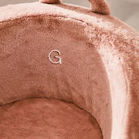Large Terracotta Pink Faux Fur Kids Lounge Barrel Chair Cover