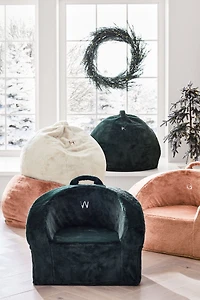 Large Terracotta Pink Faux Fur Kids Lounge Barrel Chair Cover