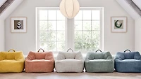 Stone Tan Velvet Corduroy Kids Lounge Chair