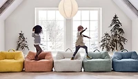 Stone Tan Velvet Corduroy Kids Lounge Chair