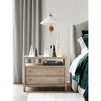 Keane 31.5" Weathered Natural Solid Wood Charging Nightstand