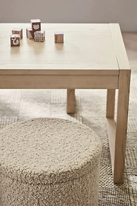 Set of Dot Cream White Sherpa Kids Storage Ottoman and Stool