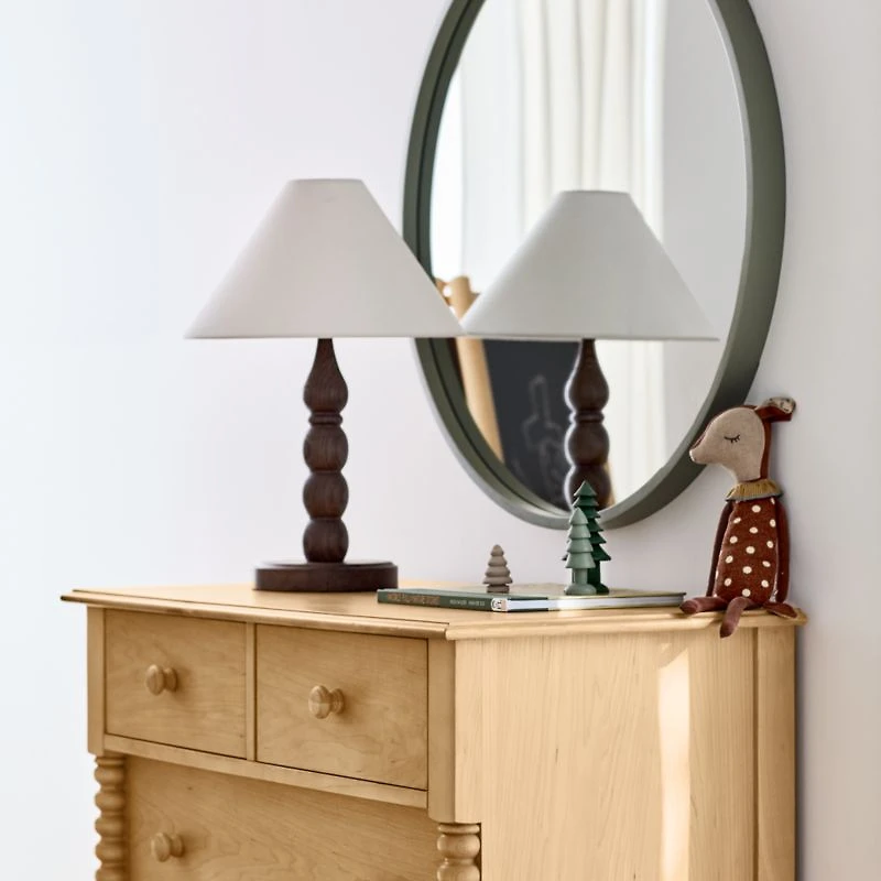 Finn Sage Green Wood 31" Round Wall Mirror