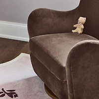 Embrace Chocolate Brown Velvet Swivel Glider Nursery Chair by Jeremiah Brent
