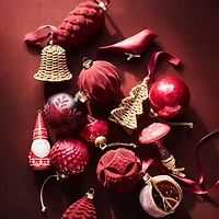 Rattan Christmas Ornaments, Set of 4