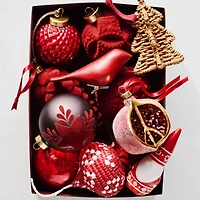 Rattan Christmas Ornaments, Set of 4