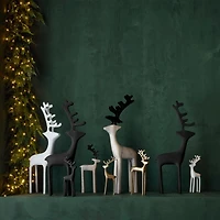 White Holiday Reindeer Decoration 9"