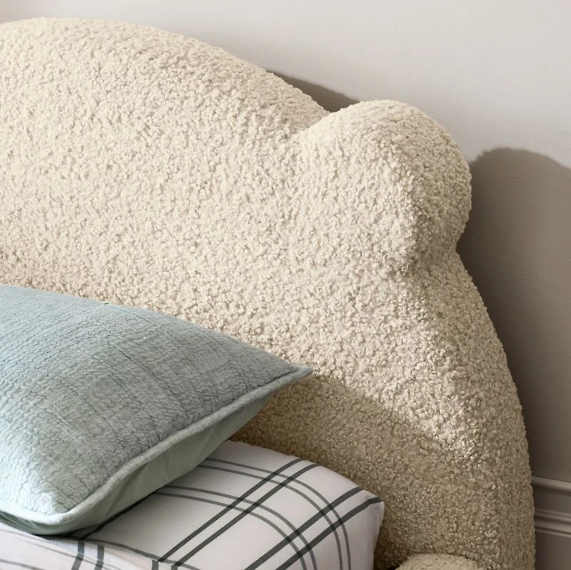 Little Bear Cream Sherpa Kids Twin Bed