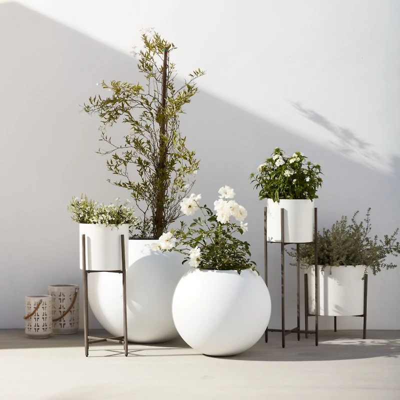 Calas White Ceramic Lantern 10.75"