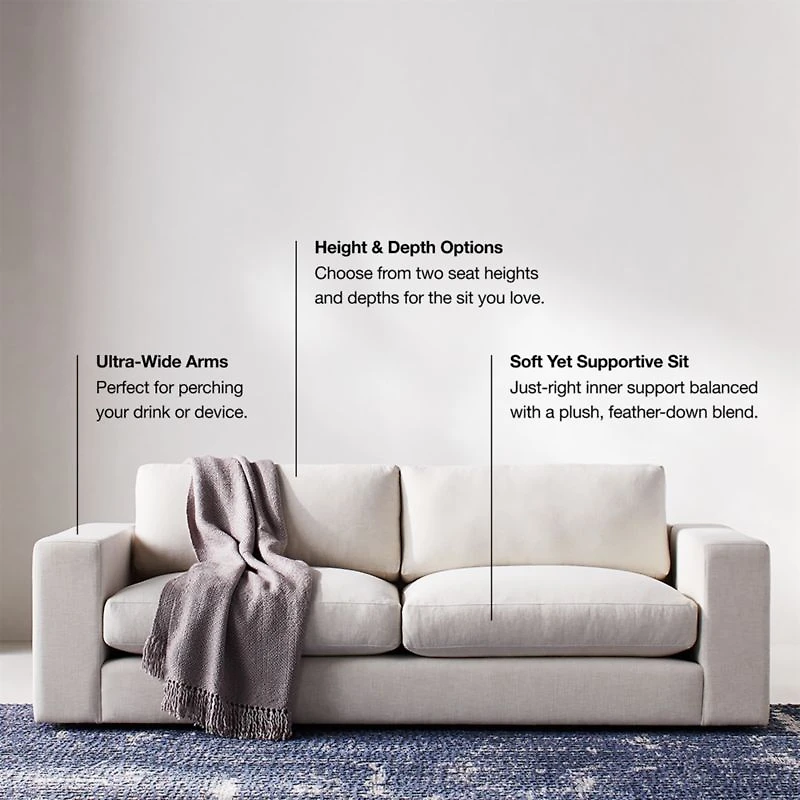 Oceanside 89" Wide-Arm Sofa