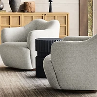 Cerca Black Resin and Glass Fiber Indoor/Outdoor Side Table