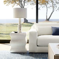 Onda Whitewashed Oak Wood Side Table